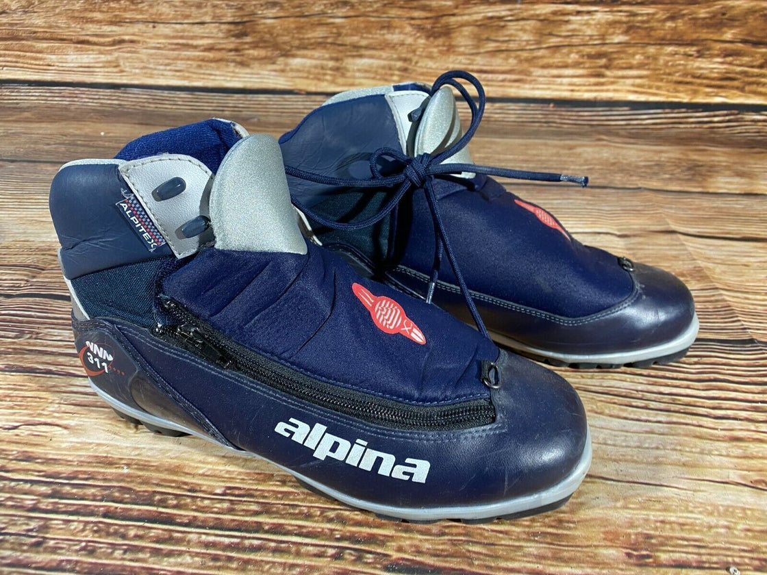 Alpina 311 Nordic Cross Country Ski Boots Size EU42 US9 NNN bindings 974