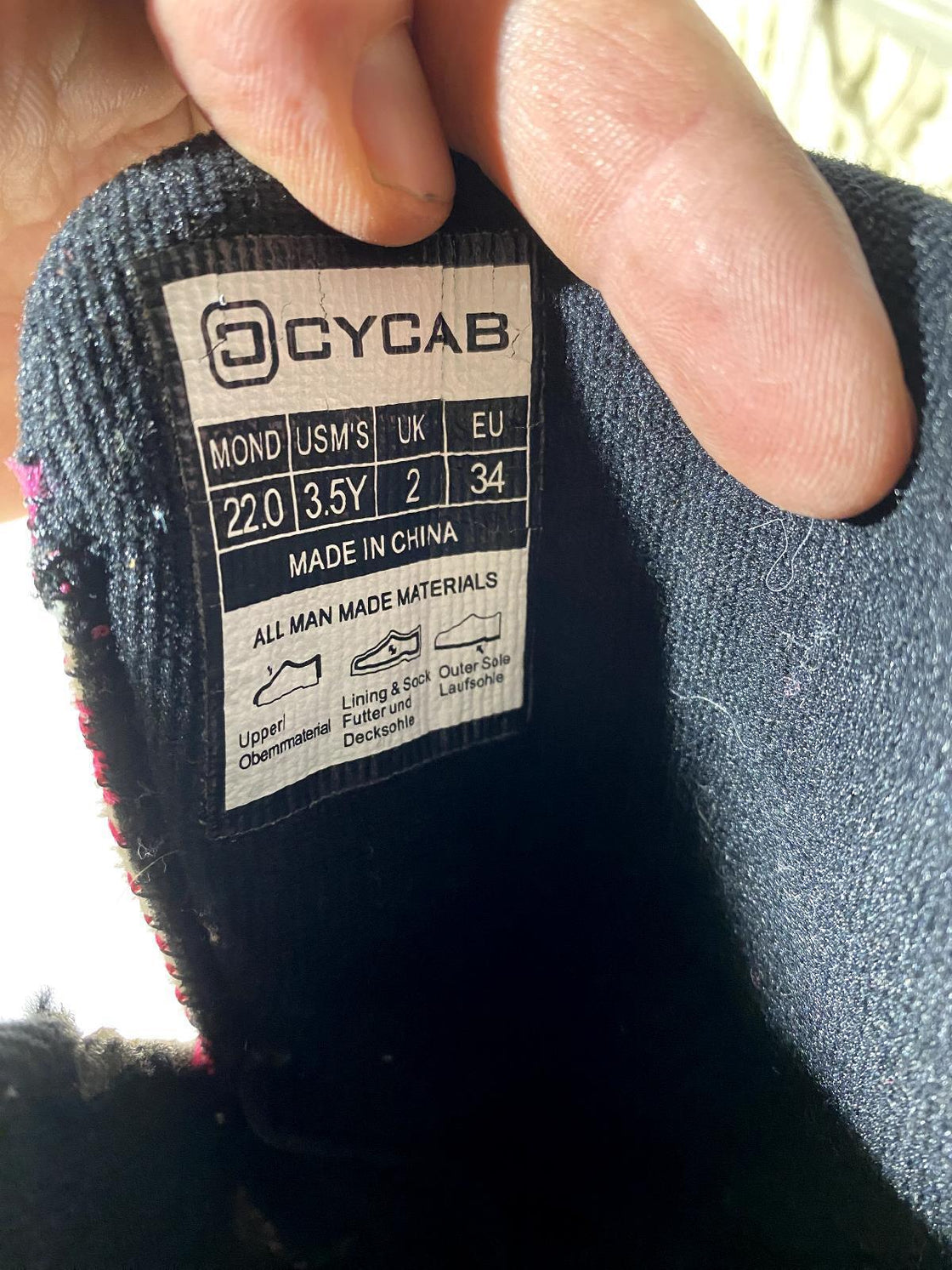 CYCAB Snowboard Boots Youth Kids Size EU34 US3.5 UK2 Mondo 220 mm