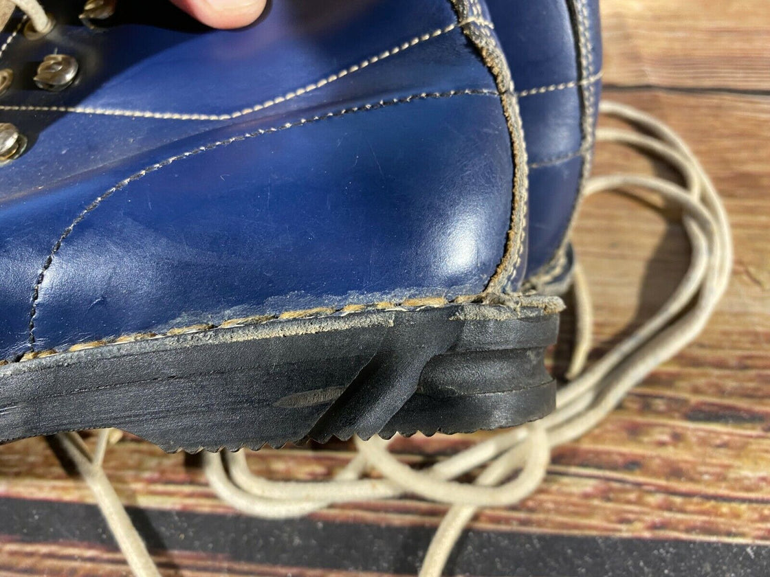 TEWA Vintage Leather Alpine Ski Boots Cable Bindings EU38, US5.5, UK4, Mondo 240