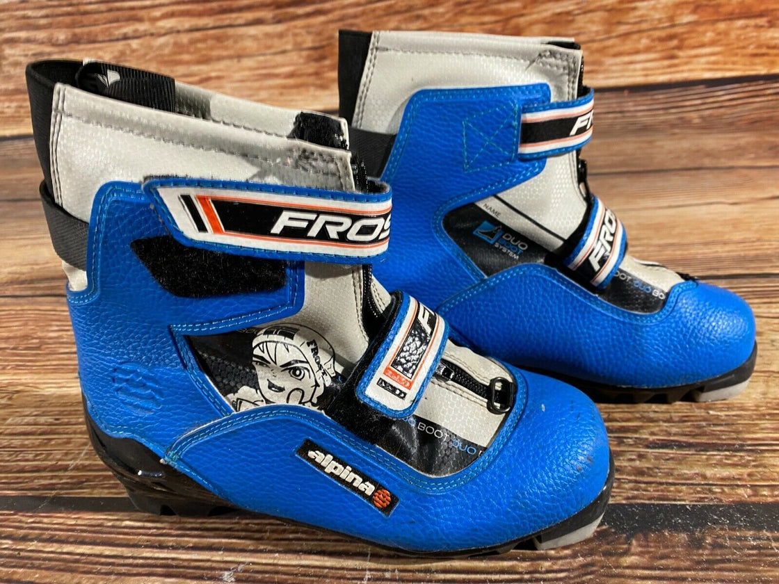 Alpina Frost Kids Nordic Cross Country Ski Boots Size EU34 US3 for NNN A-329