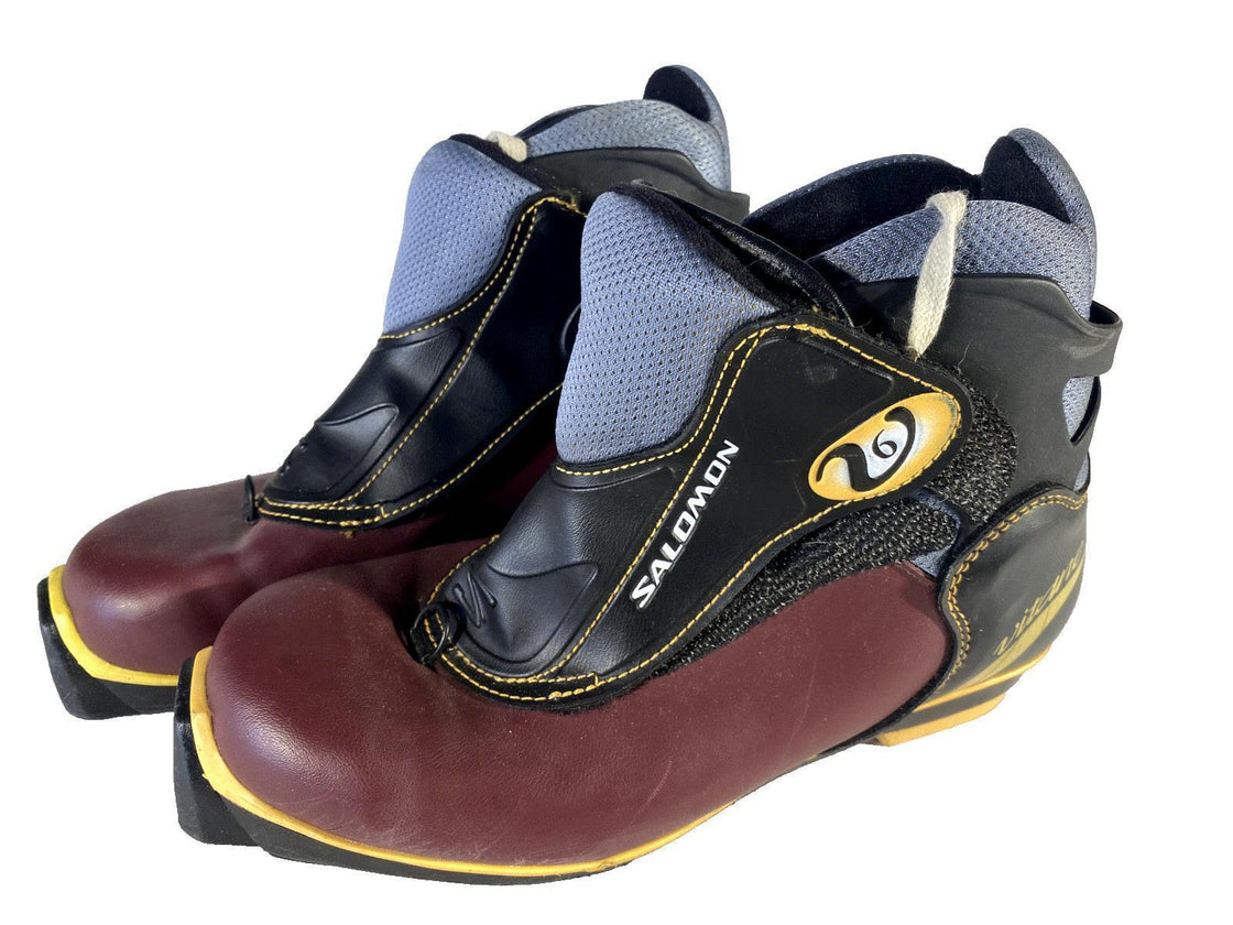 SALOMON V6 Classic Nordic Cross Country Ski Boots Size EU39 US6.5 SNS Profil