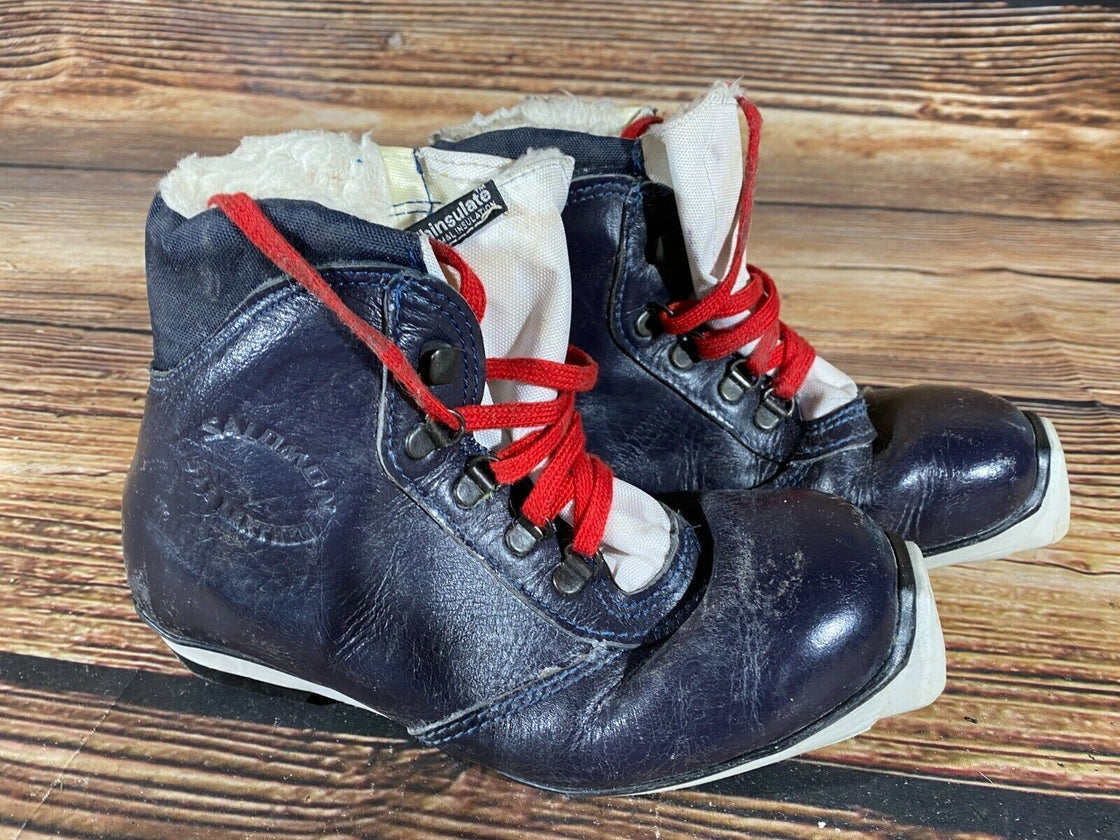 SALOMON Leather Nordic Cross Country Ski Boots Size EU38 US6 SNS profil