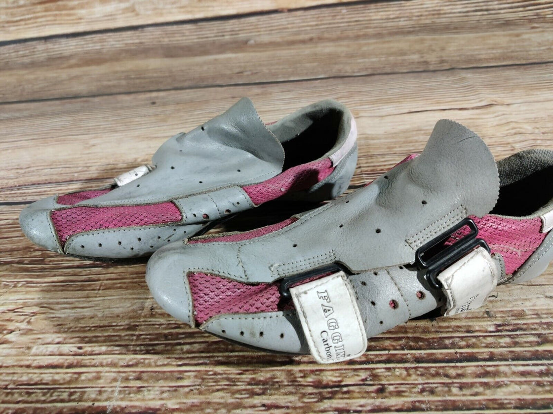 FAGGIN Vintage Road Cycling Shoes Road Bike Boots 3 Bolts Size EU42 US8