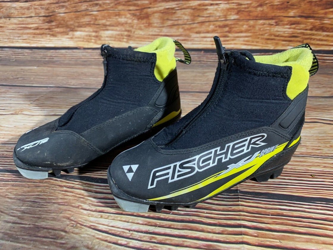 Fischer XJ Sprint Kids Nordic Cross Country Ski Boots Size EU31 US12.5 NNN F-38