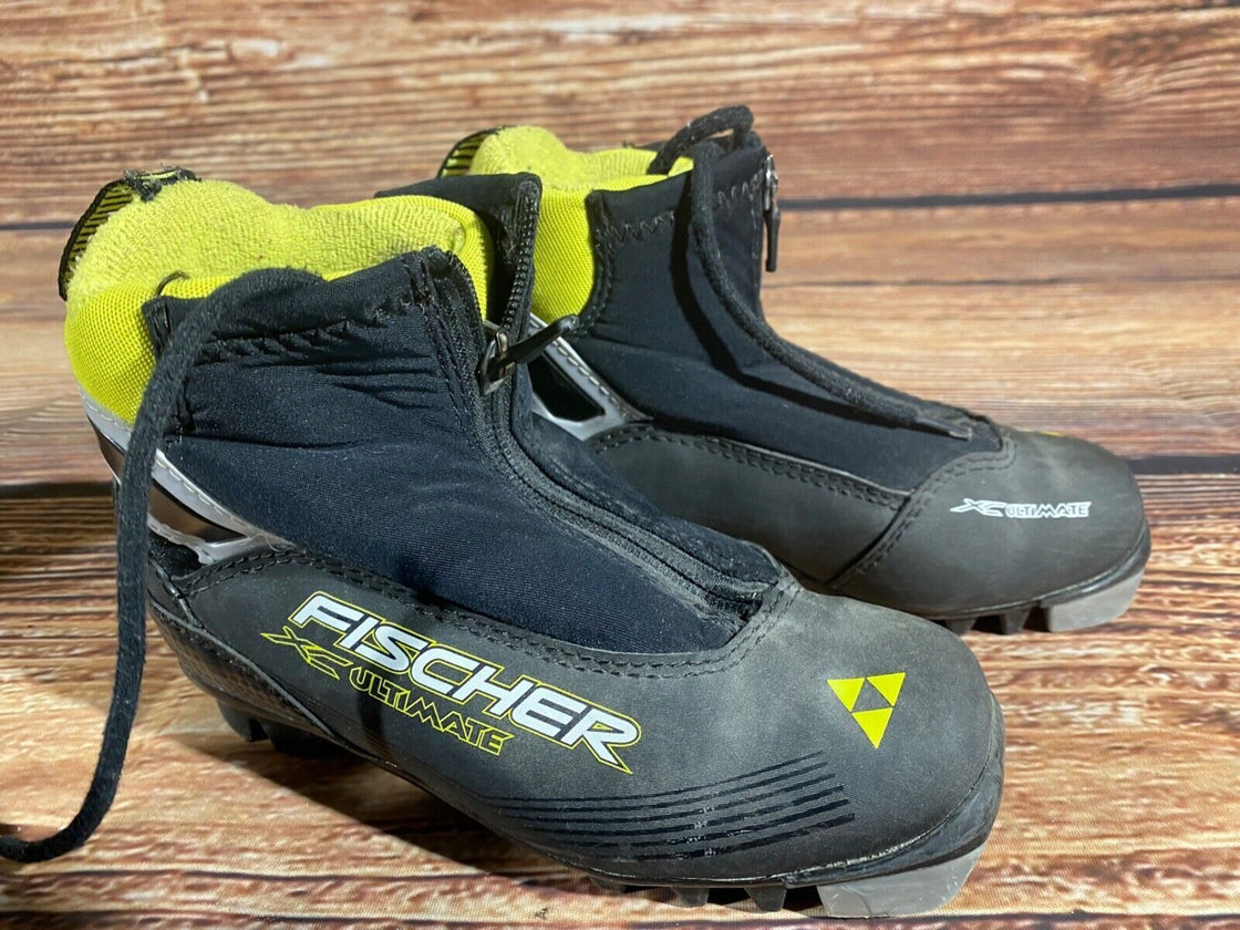 Fischer Ultimate Nordic Cross Country Ski Boots Kids Size EU32 US1.5 NNN F-450