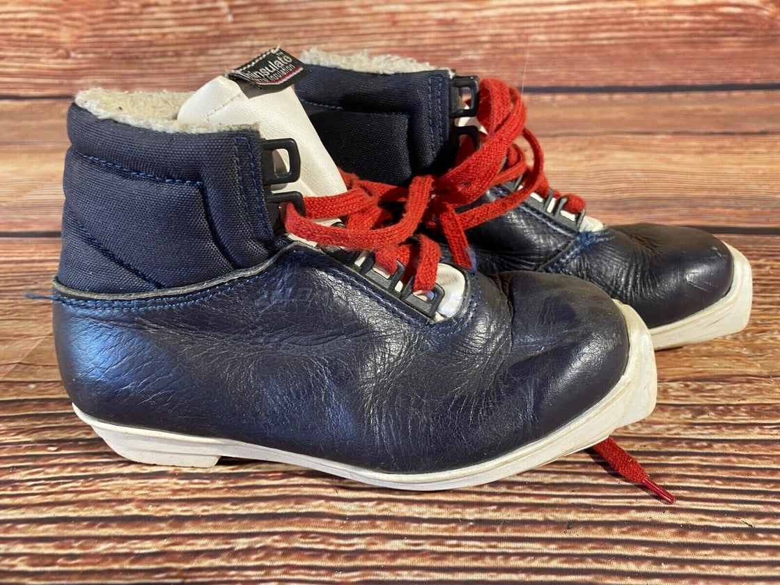 Salomon Leather Kids Cross Country Ski Boots Size EU34 US3 SNS Profil S97