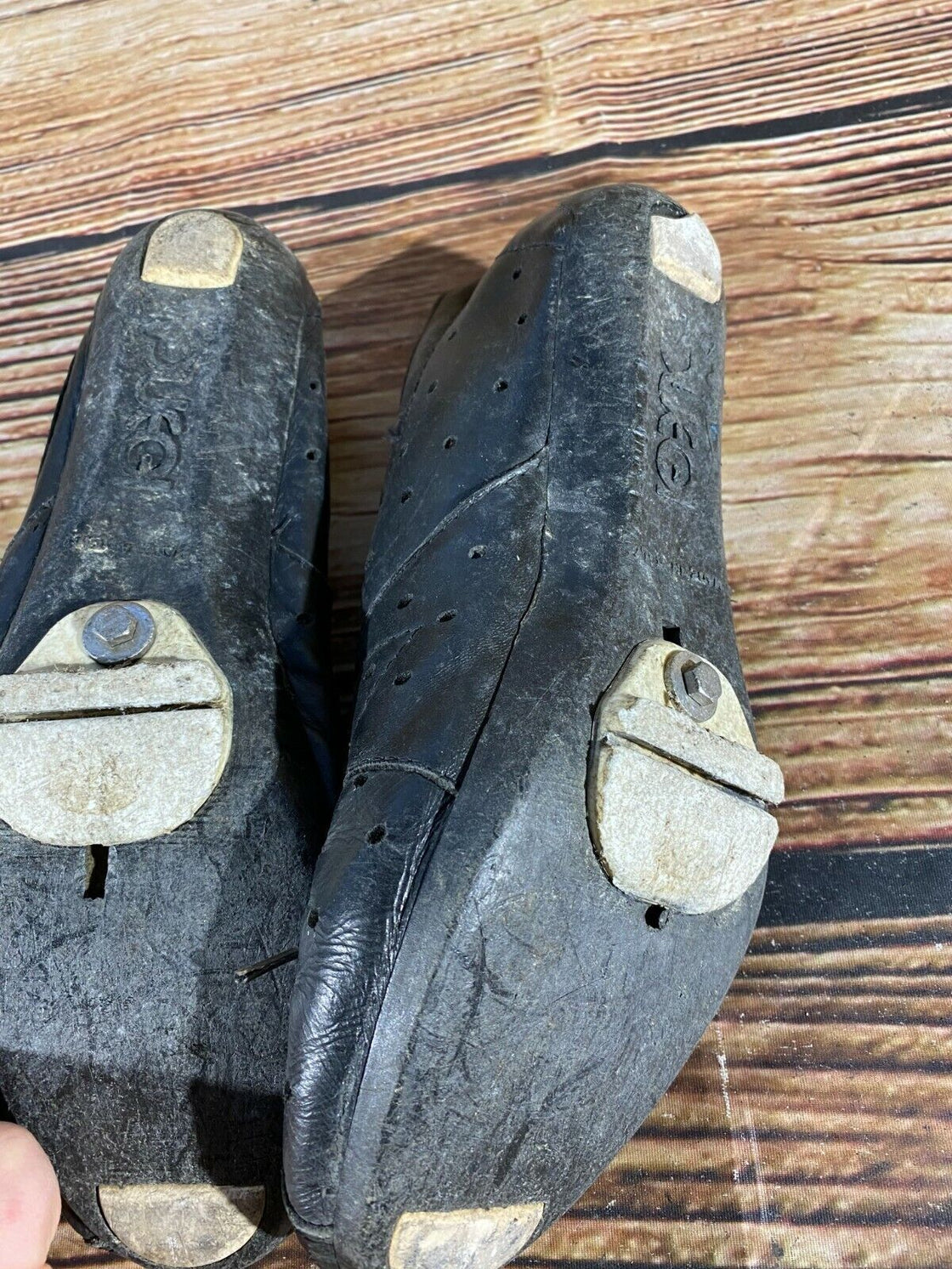 DUEGI Leather Vintage Road Cycling Shoes Clipless Biking Retro Boots EU38 US6