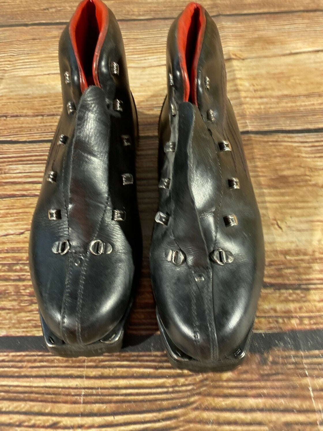 LAVERNA Leather Vintage Alpine Ski Boots EU42 US8.5 Mondo 260 Cable Binding KL82