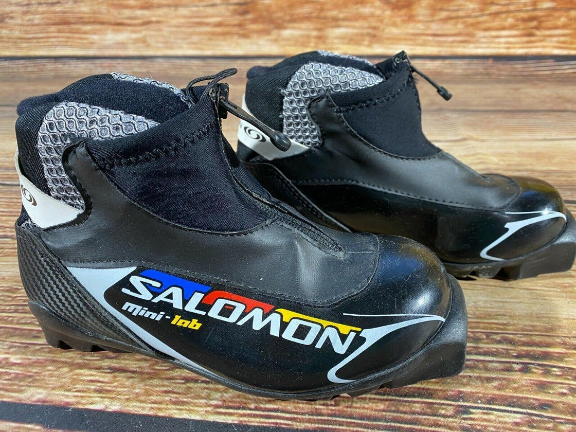 SALOMON Mini-lab Kids Nordic Cross Country Ski Boots Size EU31 1/2 US13 SNS S-13