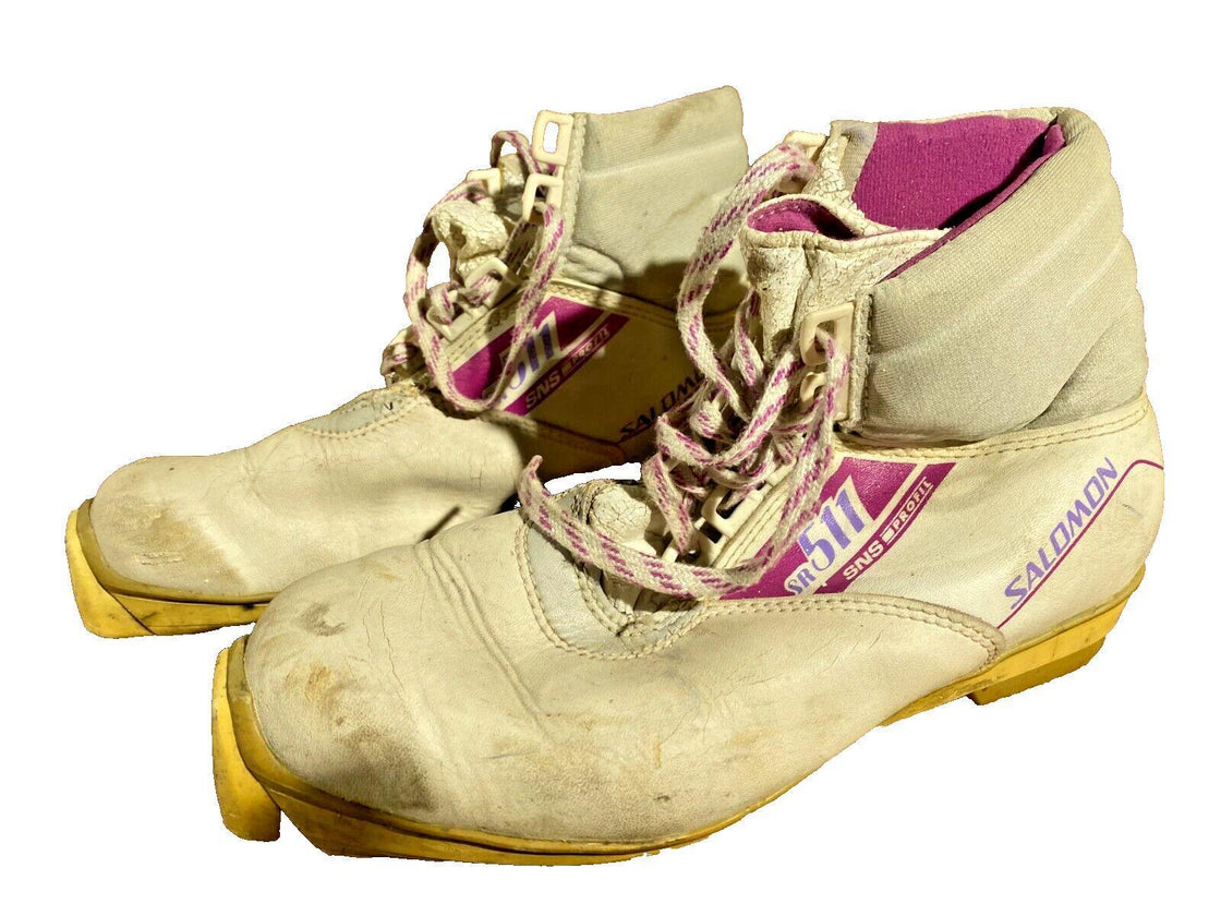 Salomon SR511 Vintage Nordic Cross Country Ski Boots Size EU39 US7 SNS Profil