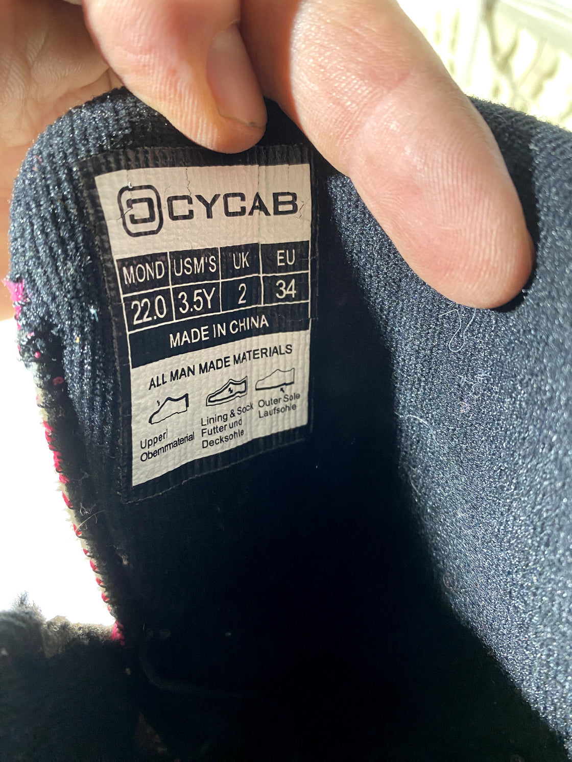 CYCAB Snowboard Boots Youth Kids Size EU34 US3.5 UK2 Mondo 220 mm