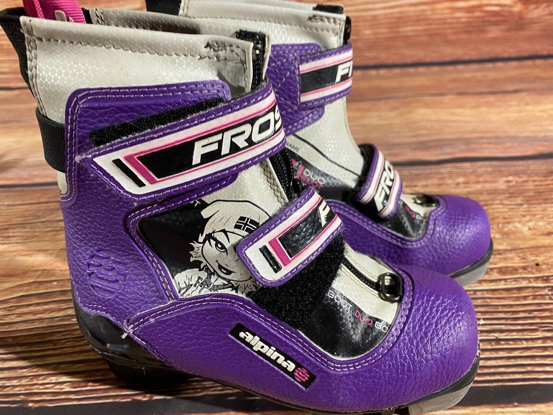 Alpina Frost Kids Nordic Cross Country Ski Boots Size EU30 US12 NNN A-1271