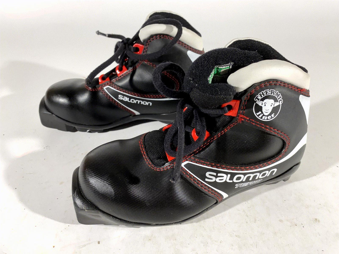 Salomon Kids Nordic Cross Country Ski Boots Size EU31.5 US13K SNS Profil S135