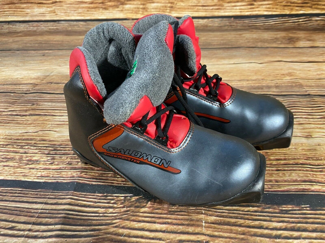 SALOMON Snow Monster Nordic Cross Country Ski Boots Size EU34 US2.5 SNS profil