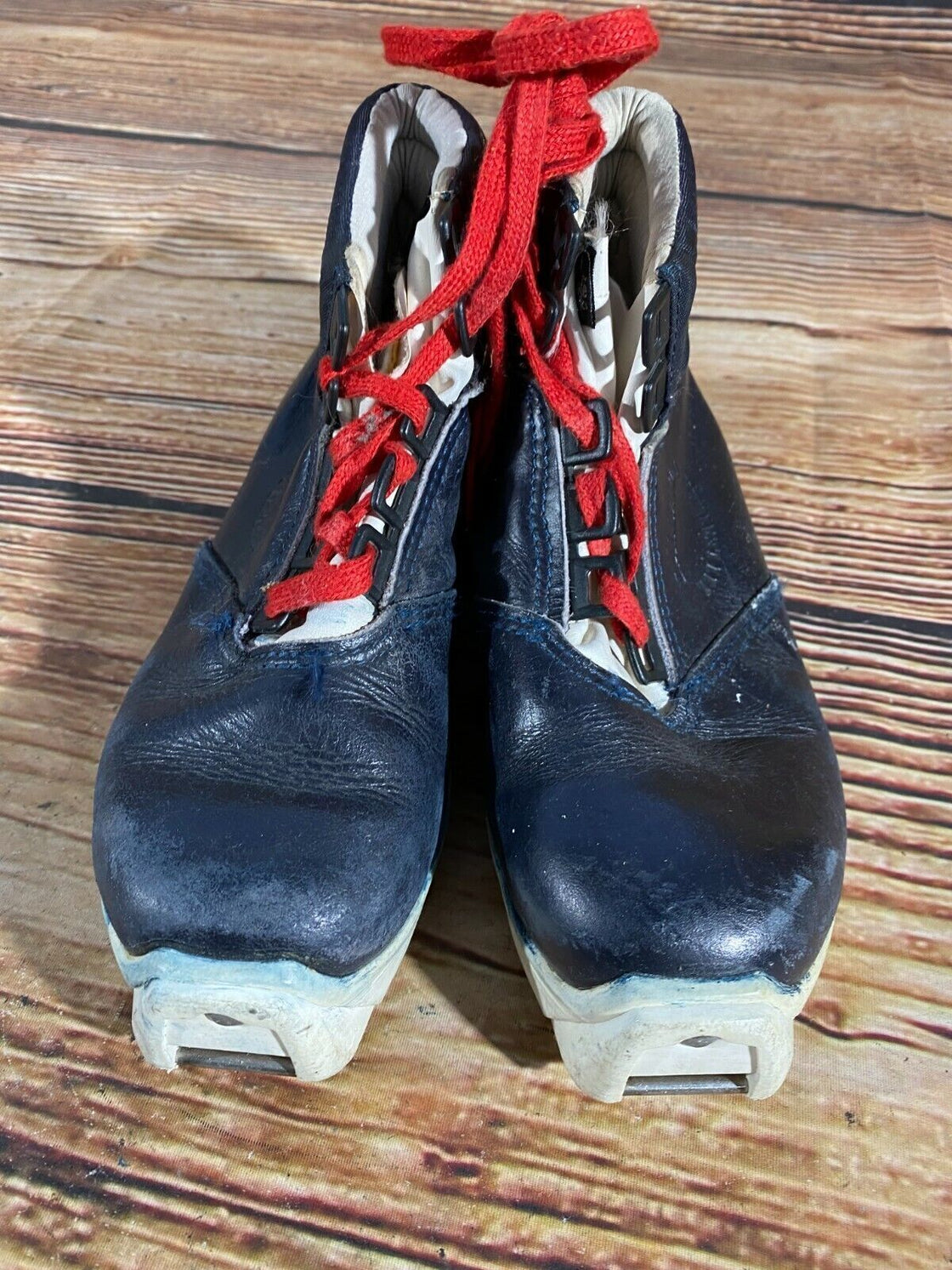 SALOMON Leather Kids Nordic Cross Country Ski Boots Size EU34 US3 SNS S-35
