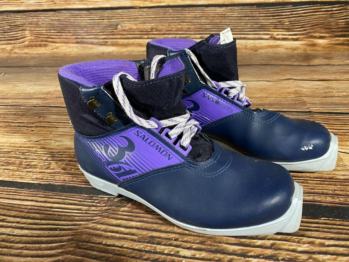 SALOMON 361 SR Nordic Cross Country Ski Boots Size EU39 US7 SNS profil