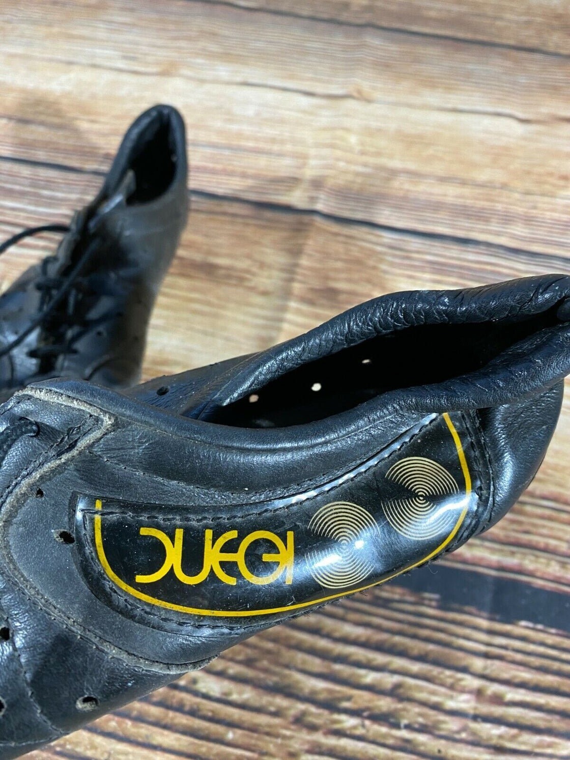 DUEGI Leather Vintage Road Cycling Shoes Clipless Biking Retro Boots EU38 US6