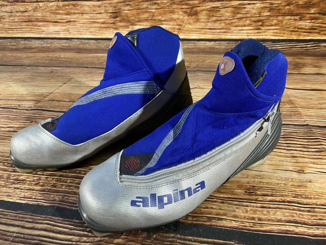 Alpina SP15 Nordic Cross Country Ski Boots Size EU42 US9 NNN bindings 814