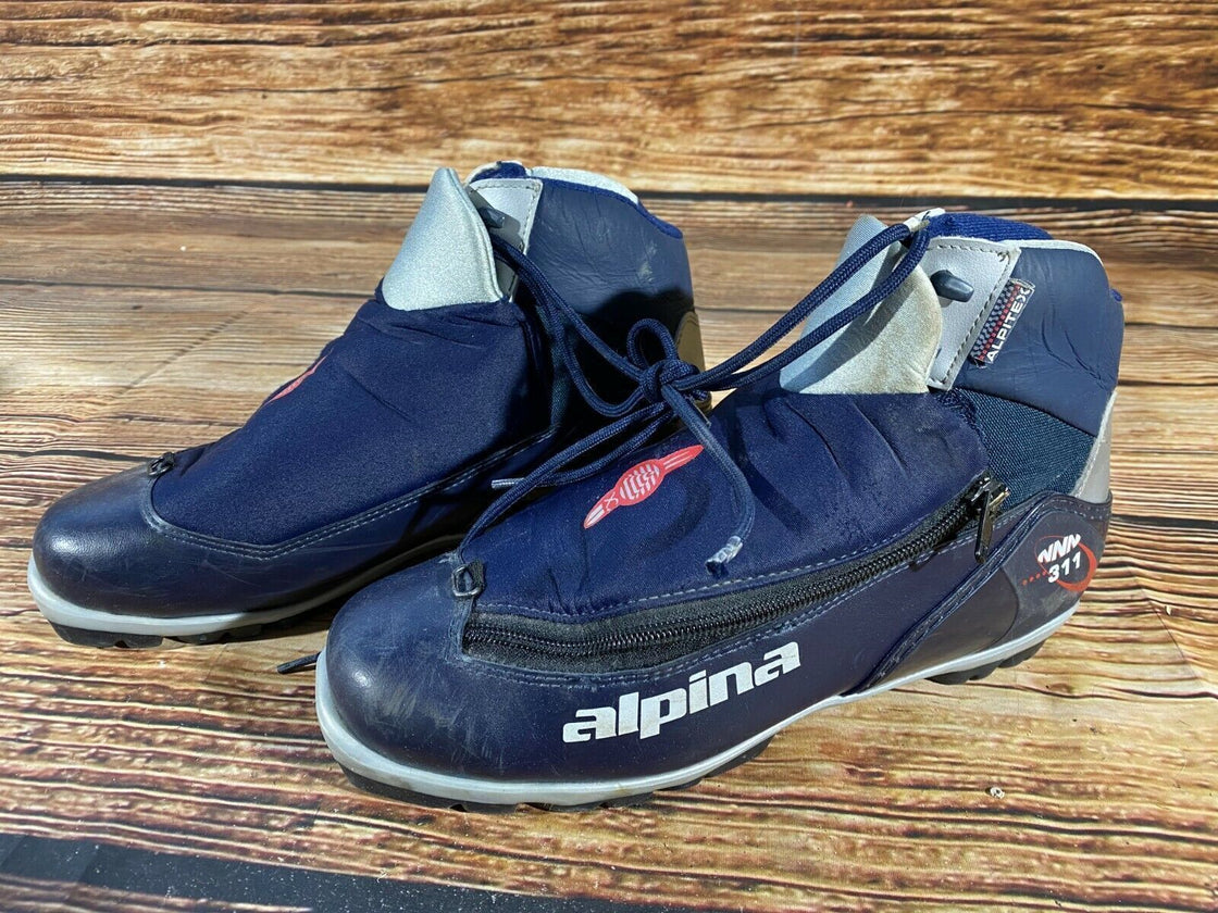 Alpina 311 Nordic Cross Country Ski Boots Size EU42 US9 NNN bindings 974