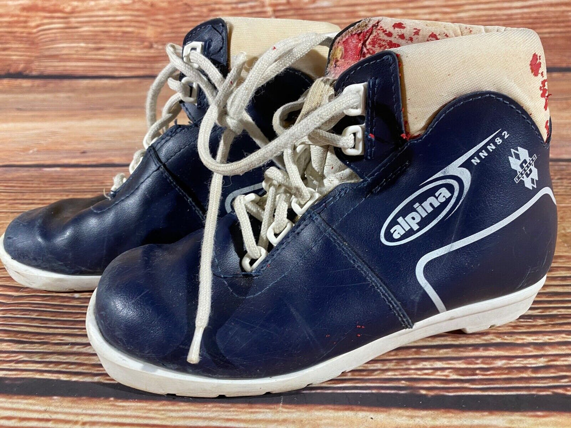 Alpina Vintage Kids Nordic Cross Country Ski Boots Size EU34 US3 NNN A-1249