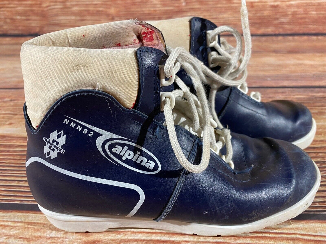 Alpina Vintage Kids Nordic Cross Country Ski Boots Size EU34 US3 NNN A-1249