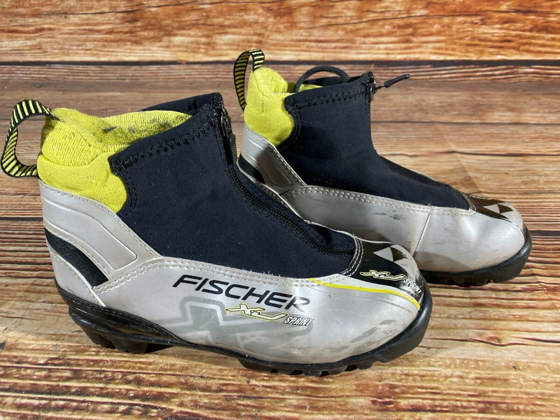Fischer XJ Sprint Kids Nordic Cross Country Ski Boots Size EU34 NNN F-141