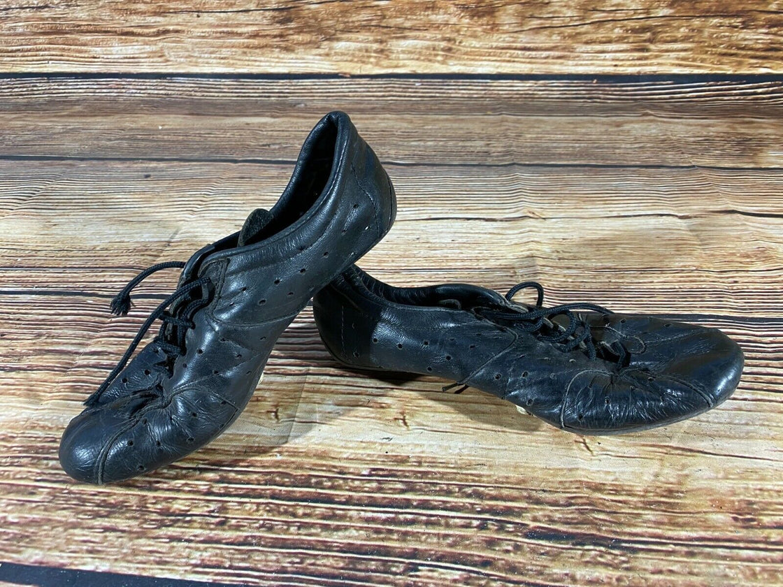 DUEGI Leather Vintage Road Cycling Shoes Clipless Biking Retro Boots EU38 US6