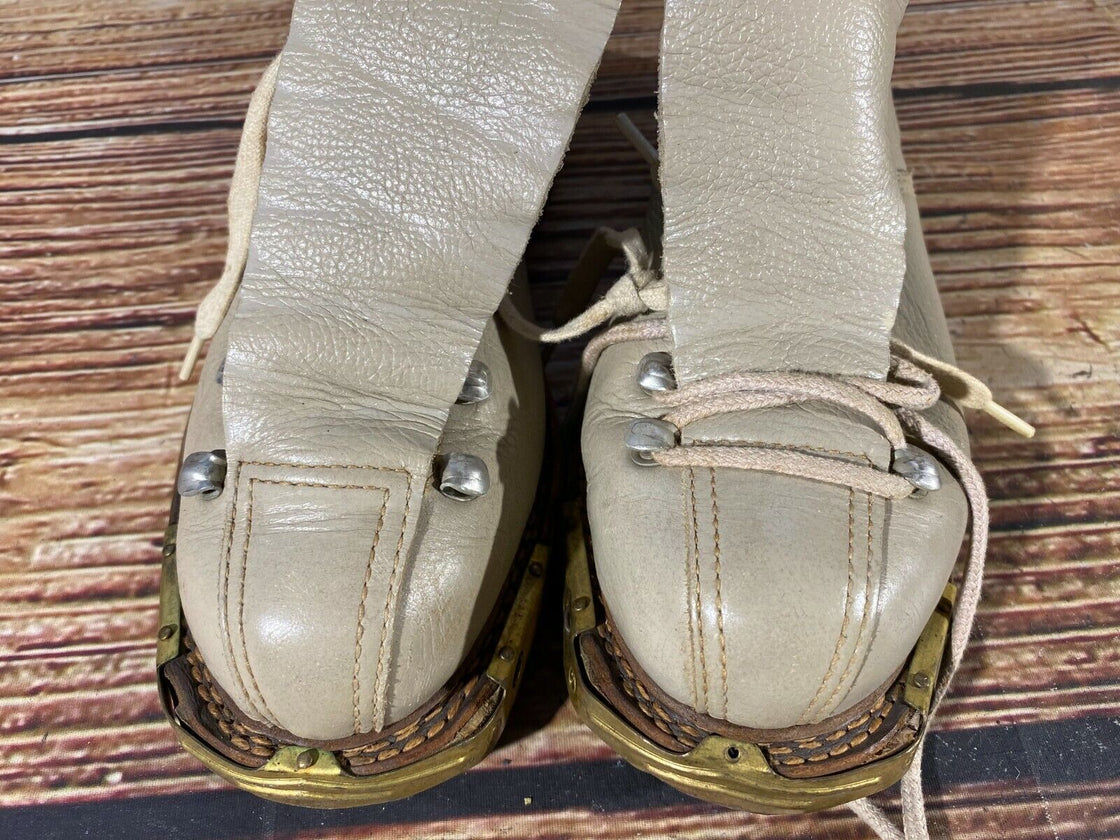 Vintage Cross Country Ski Boots Kandahar, Old Cable Bindings EU39 US6.5