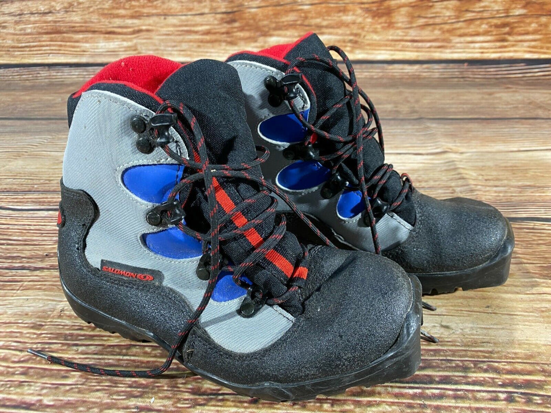 SALOMON Kids Nordic Cross Country Ski Boots Size EU35 US3 SNS S-47