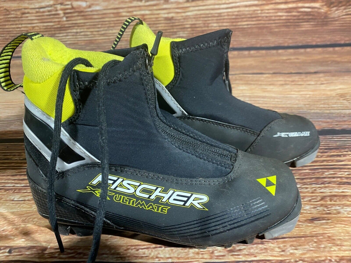 Fischer Ultimate Nordic Cross Country Ski Boots Kids Size EU34 US3 NNN F-449