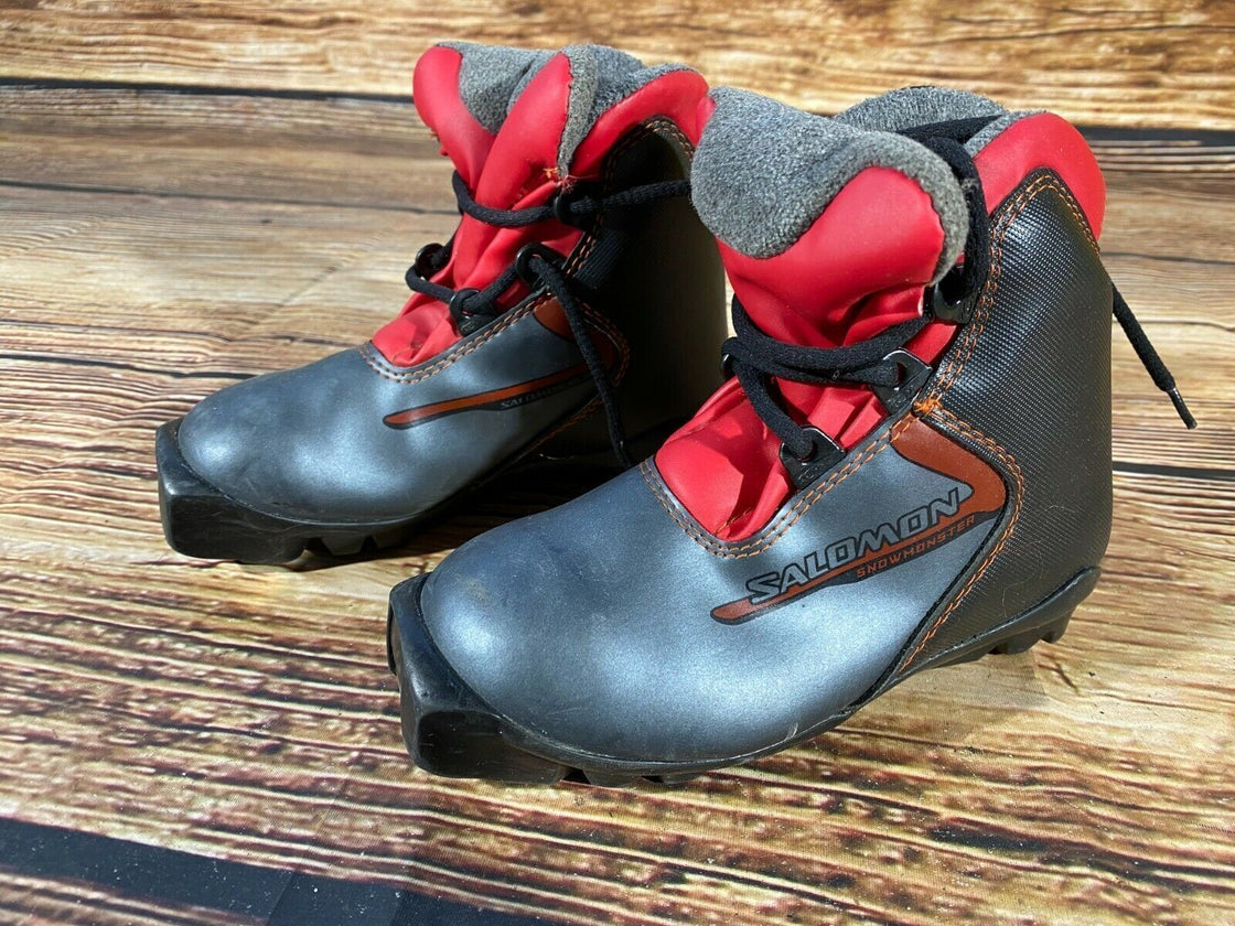SALOMON Snowmonster Kids Nordic Cross Country Ski Boots Size EU29 US11 SNS Profi