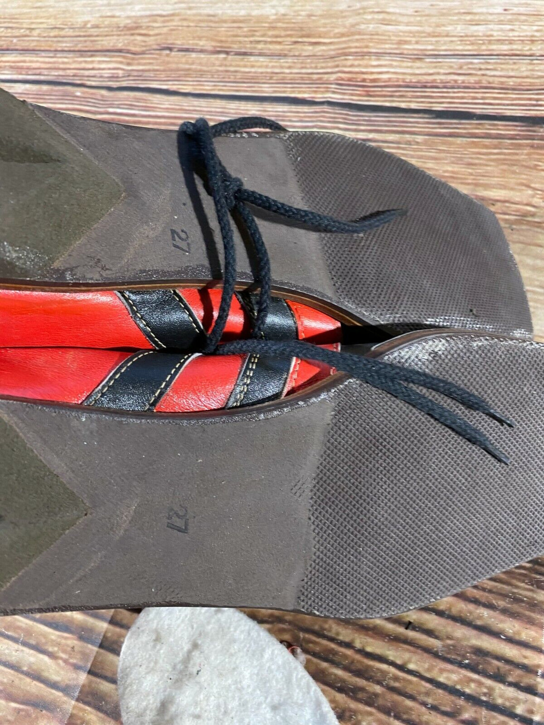 RENNSTEIG Vintage Cross Country Ski Boots Kandahar Old Cable Bindings EU41 US7.5