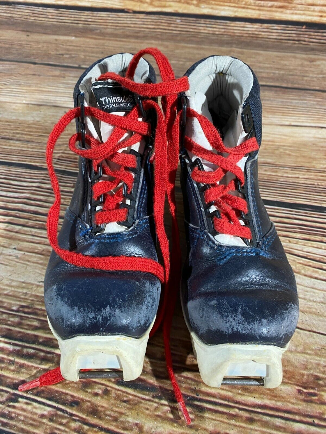 SALOMON Leather Kids Nordic Cross Country Ski Boots Size EU32 US1.5 SNS S-59