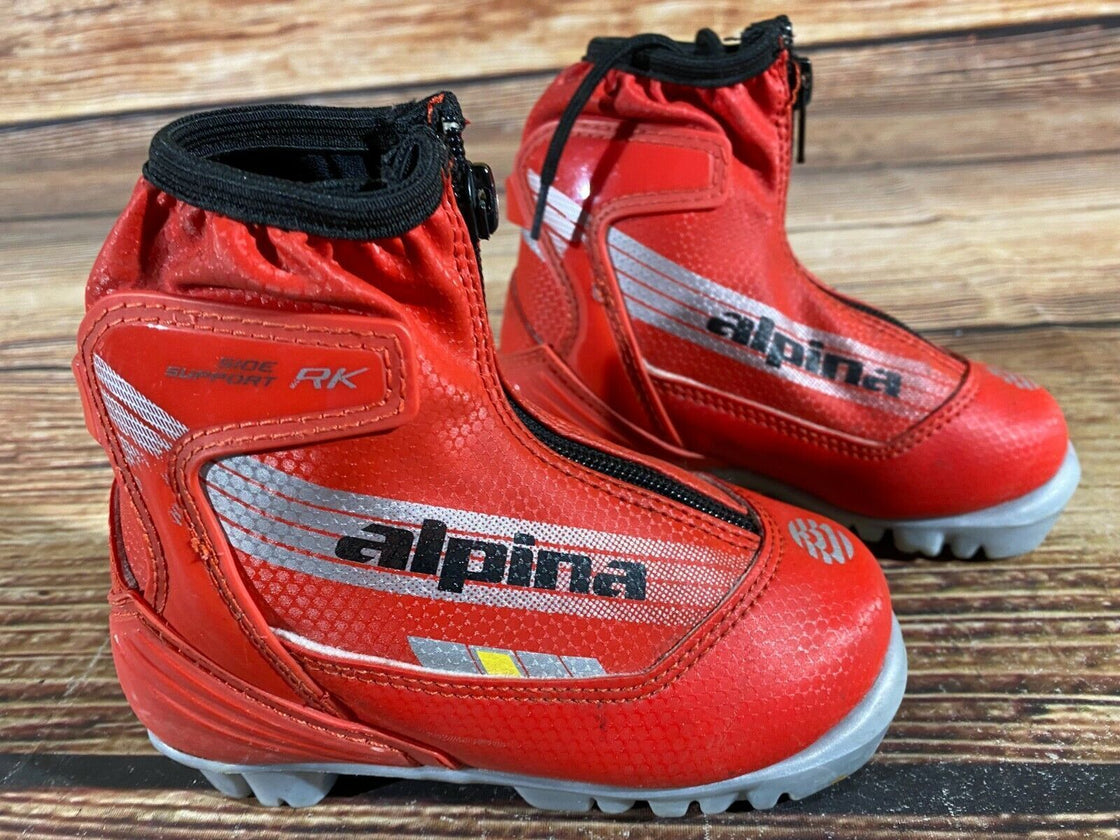 Alpina RK Kids Nordic Cross Country Ski Boots Size EU25 US8.5 for NNN A-198