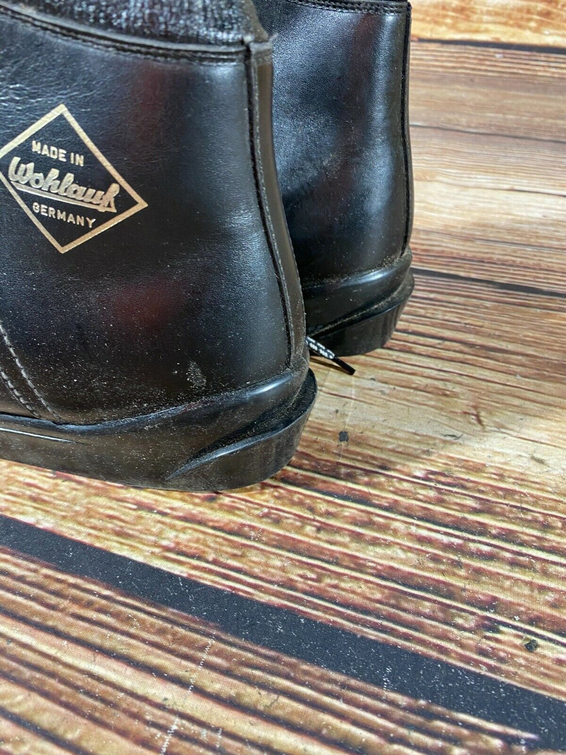 WOHLAUF Leather Vintage Alpine Ski Boots EU41, US7.5, Mondo 265 Cable Bindings