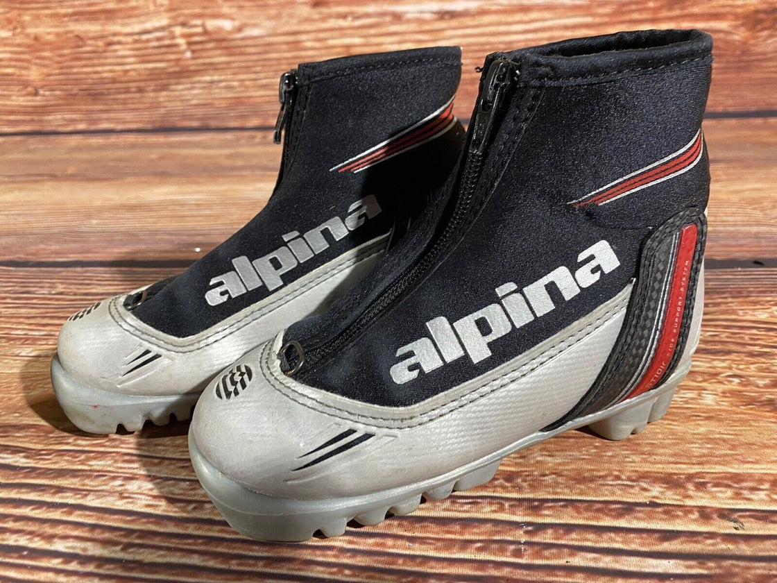 Alpina ST10jr Kids Nordic Cross Country Ski Boots Size EU28 US10.5 NNN A-1200