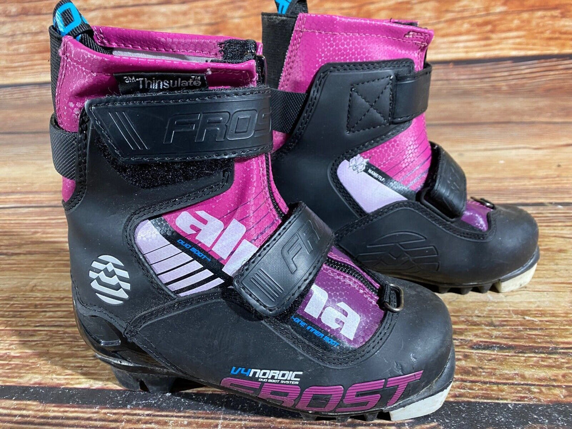 Alpina Frost Kids Nordic Cross Country Ski Boots Size EU28 US10.5 NNN A-749