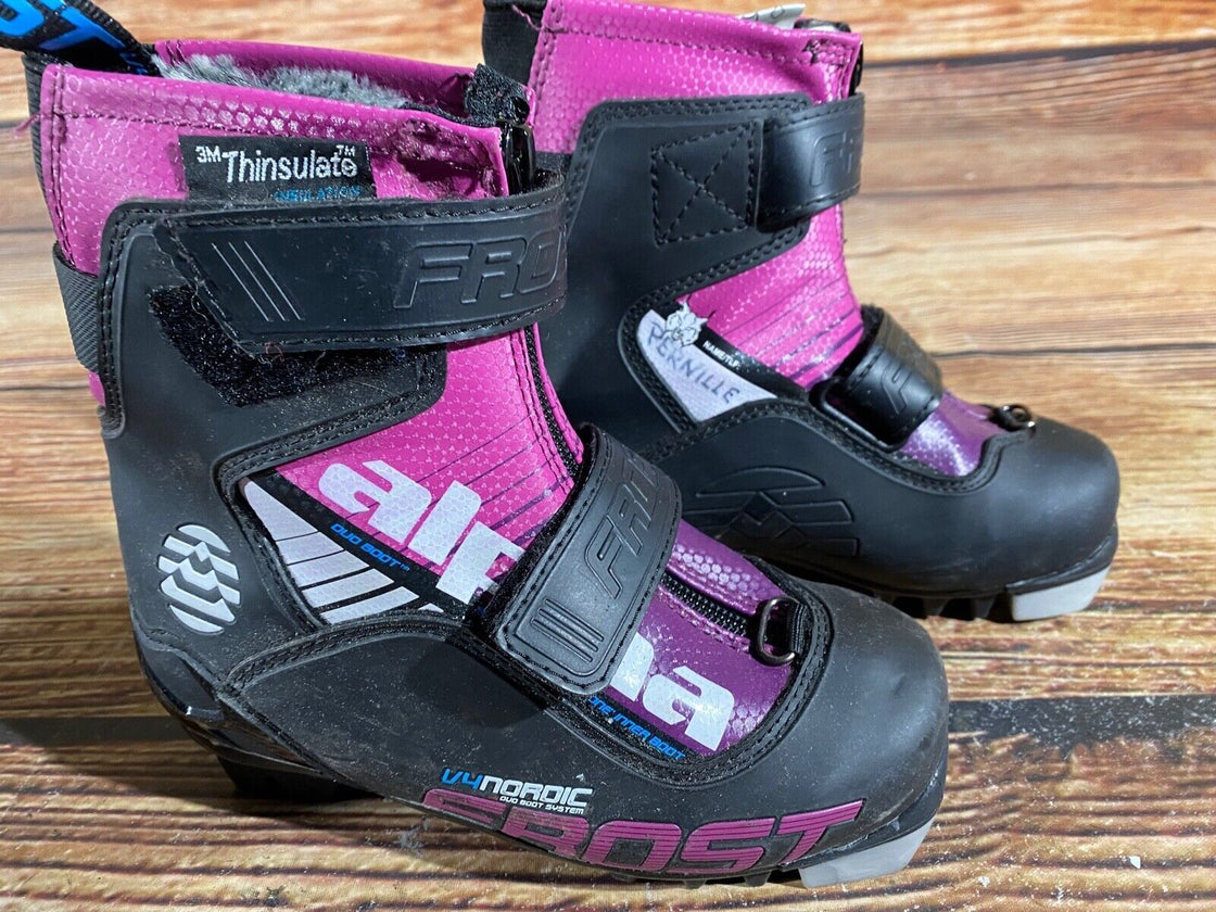 Alpina Frost Kids Nordic Cross Country Ski Boots Size EU29 US11 NNN A-795