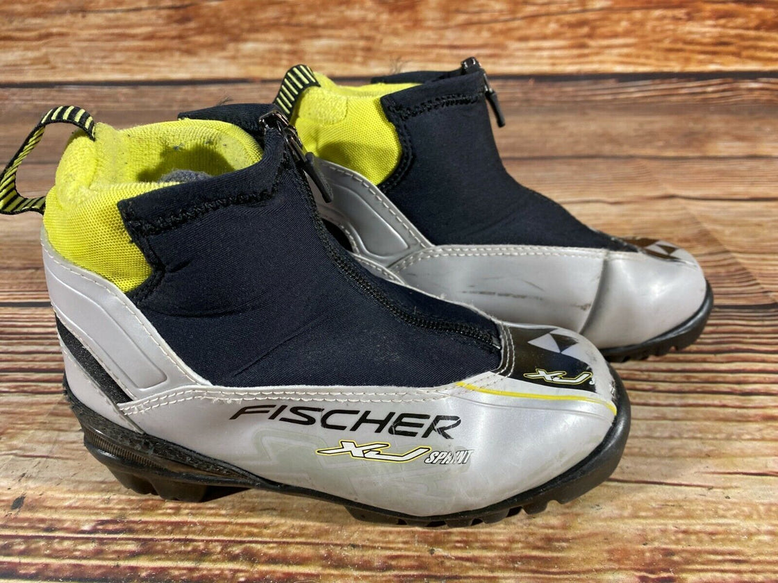 Fischer XJ Sprint Kids Nordic Cross Country Ski Boots Size EU32 US1.5 NNN F-49