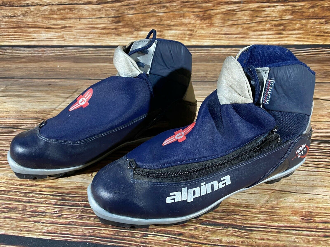 Alpina 311 Nordic Cross Country Ski Boots Size EU43 US9.5 NNN bindings 584