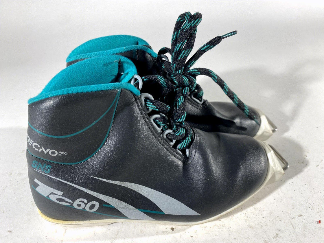 Tecno TC60 Cross Country Ski Boots Kids Size EU32 US12 for SNS Old Bindings 1250