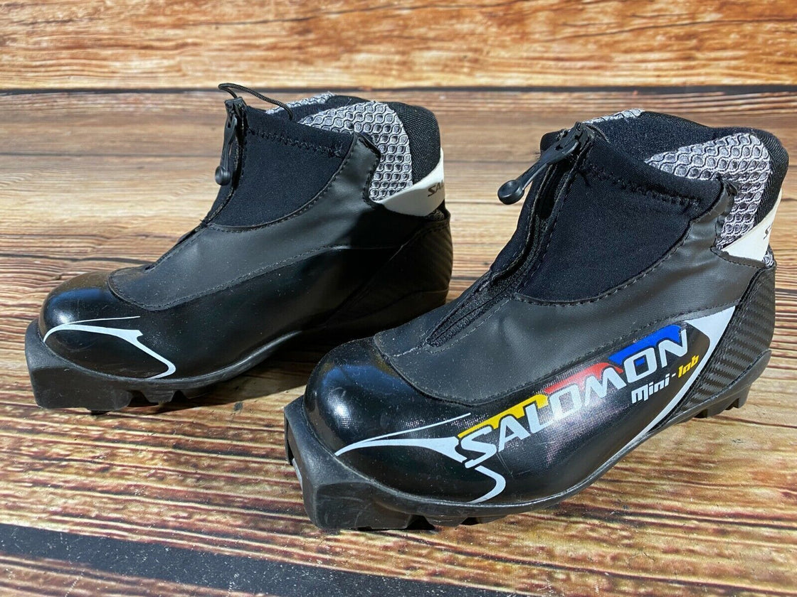 SALOMON Mini-lab Kids Nordic Cross Country Ski Boots Size EU31 1/2 US13 SNS S-13
