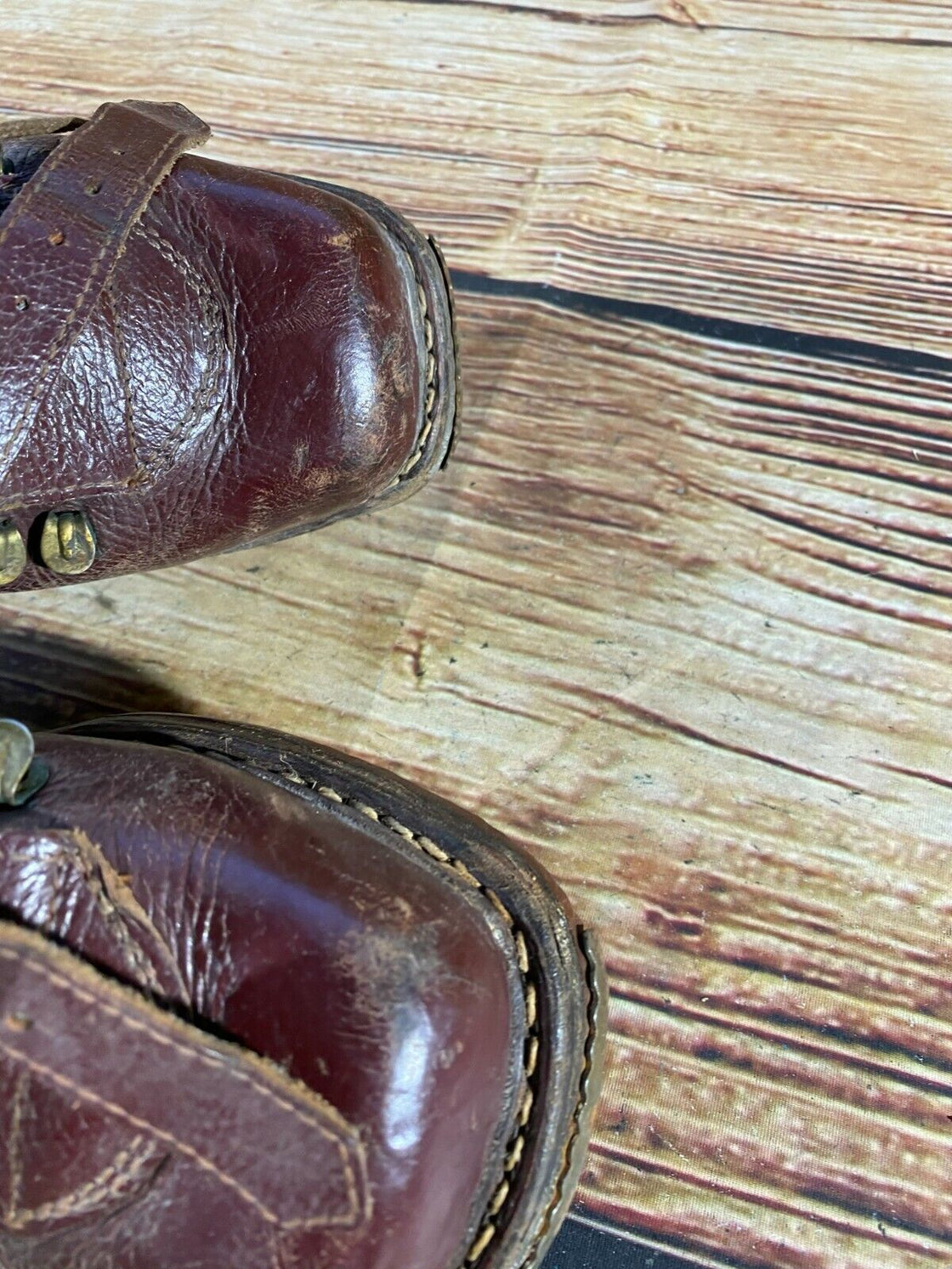 Vintage Leather Cross Country Ski Boots Kandahar Cable Bindings EU36 US4