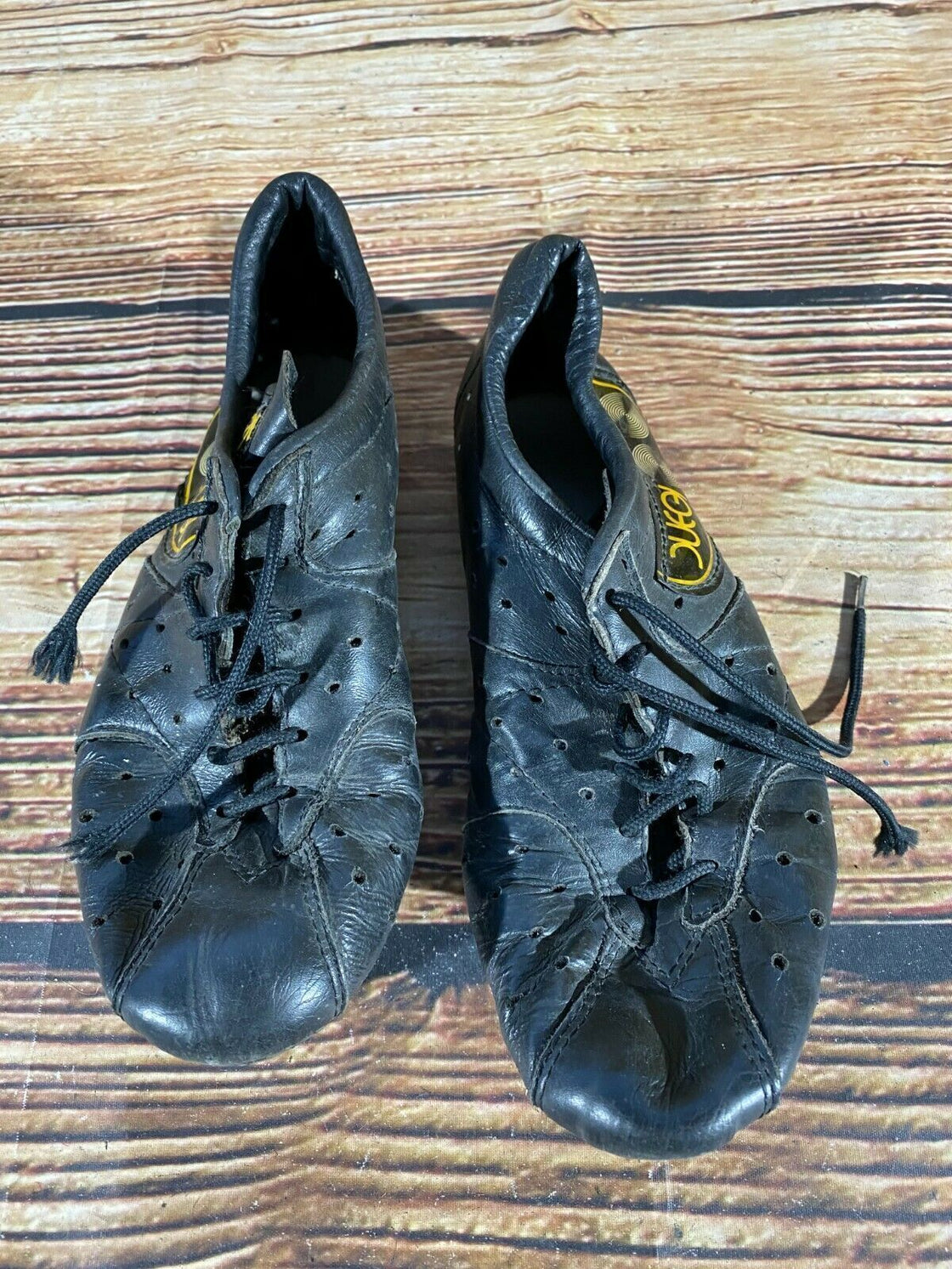 DUEGI Leather Vintage Road Cycling Shoes Clipless Biking Retro Boots EU38 US6