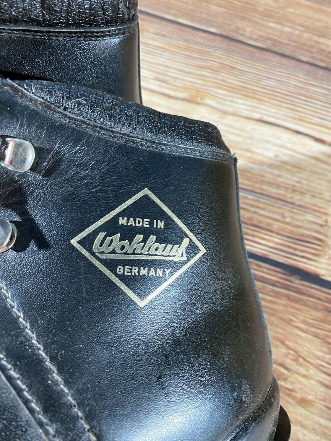 WOHLAUF Leather Vintage Alpine Ski Boots EU41 US7.5 Mondo 265 Cable Binding KL93