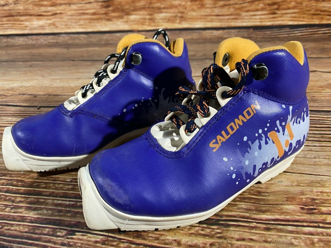 SALOMON 1.1 Kids Nordic Cross Country Ski Boots Size EU30 US12 SNS S-19