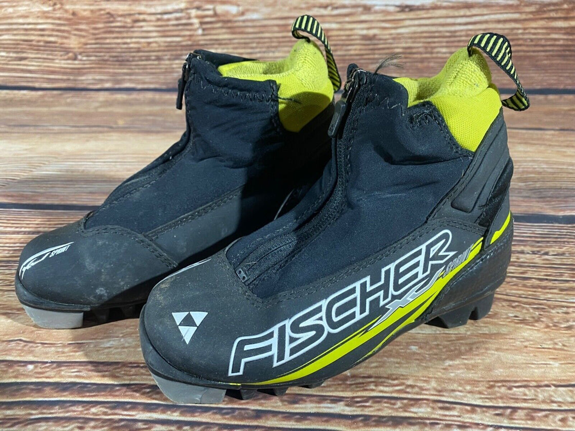 Fischer XJ Sprint Kids Cross Country Ski Boots Size EU31 US12.5 NNN F-485