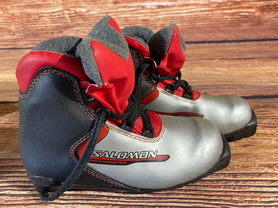 Salomon Snow Kids Cross Country Ski Boots Size EU33.5 US2.5 SNS Profil S90