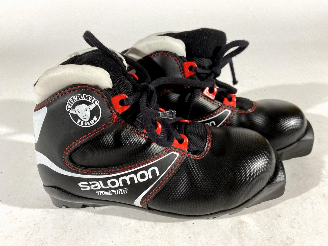 Salomon Kids Nordic Cross Country Ski Boots Size EU31.5 US13K SNS Profil S135