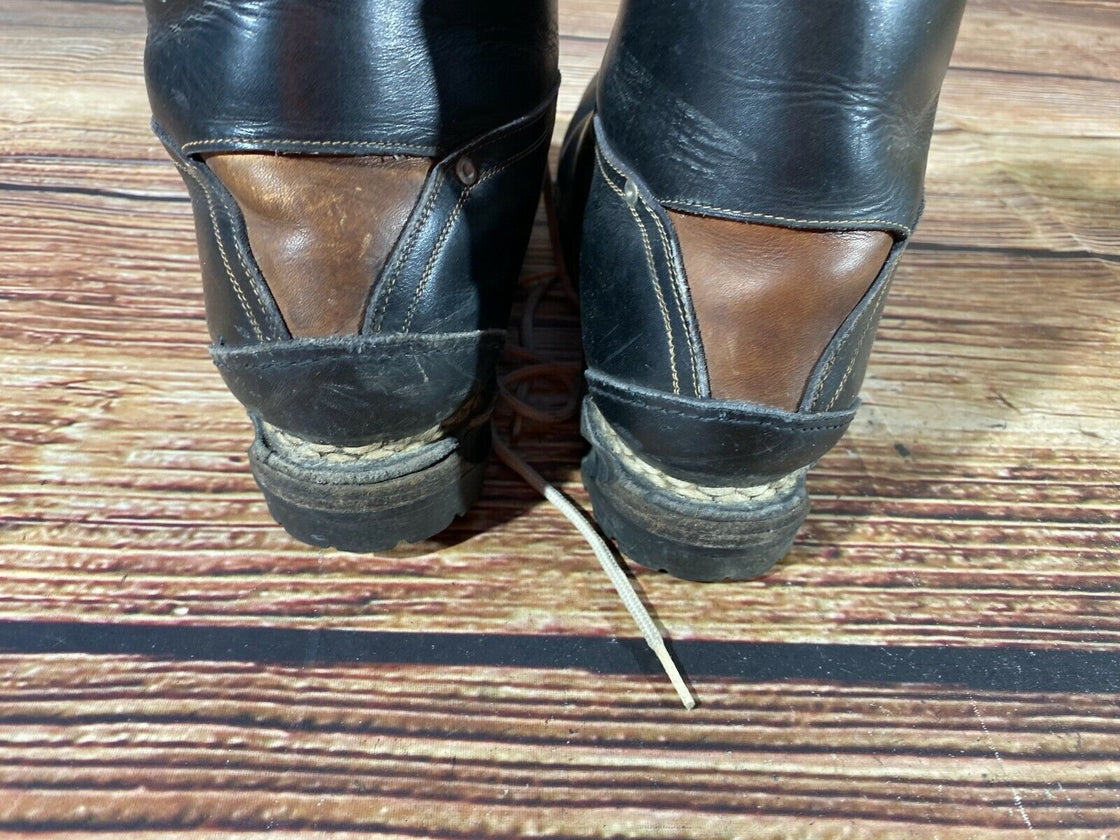 BREVETTATA Vintage Alpine Ski Boots EU42 US9 Mondo 265 Leather Cable KL161